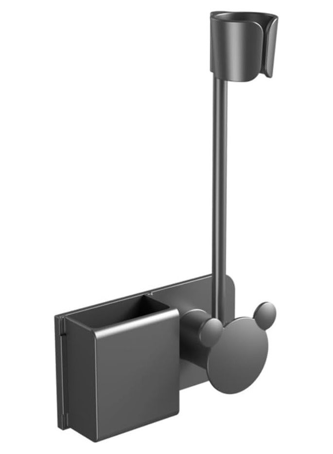 Hihonor Hair Dryer Holder Wall Mount, Blow Dryer Stand, Hands Free, 360° Rotating Adjustable Arm, Bathroom Organizer, Black - Image 2
