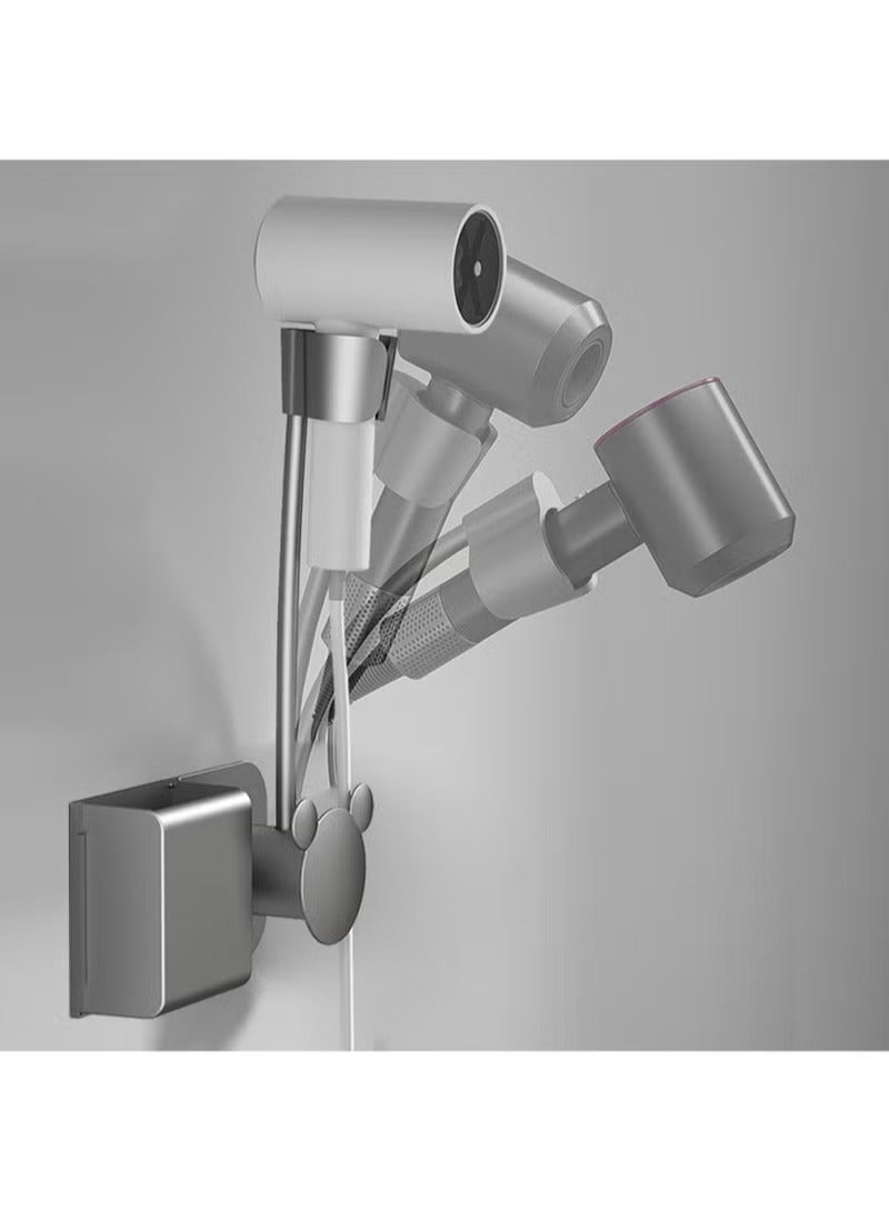 Hihonor Hair Dryer Holder Wall Mount, Blow Dryer Stand, Hands Free, 360° Rotating Adjustable Arm, Bathroom Organizer, Black - Image 4