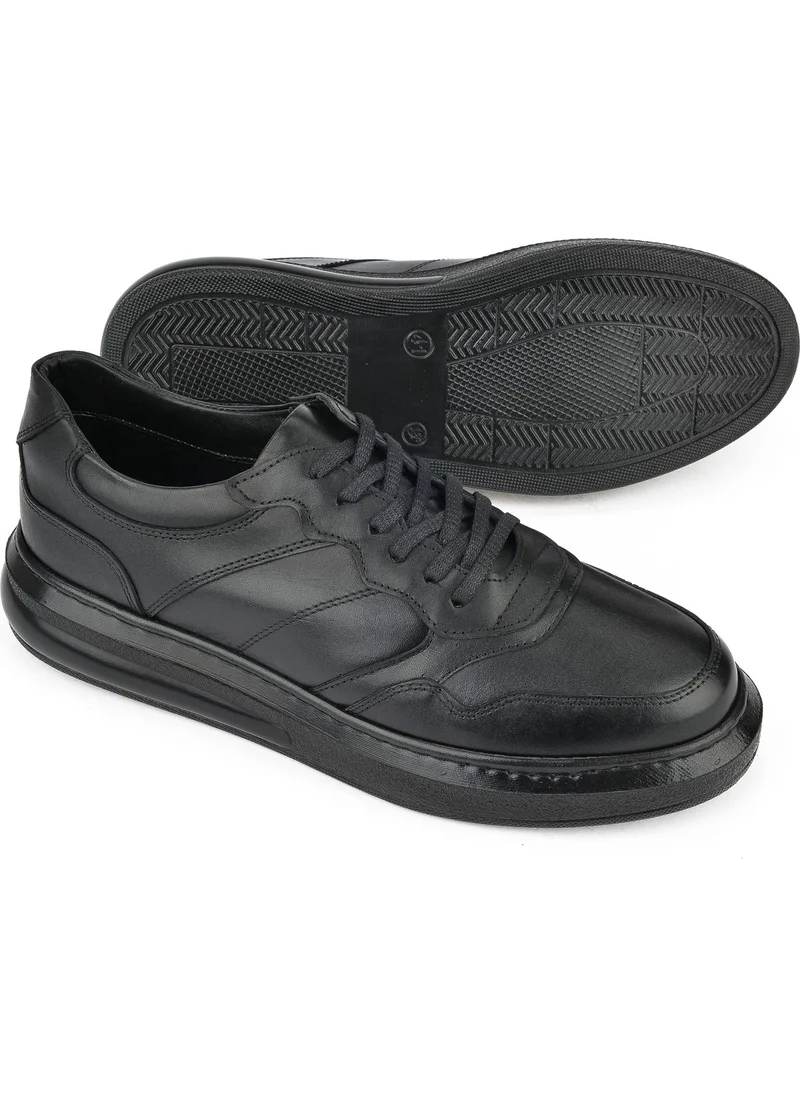 زيا , Men's Leather Sneaker 143423Z71 Black