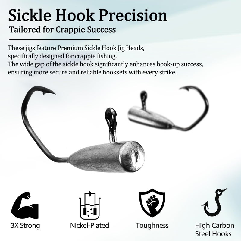 VMSIXVM 165 Pcs Tube Lures Crappie Lures with Jig Heads Soft Plastic Baits for Bass Fishing, Tube Worms Jigs Hooks Rigs Swimbait for Freshwater Saltwater - Image 3