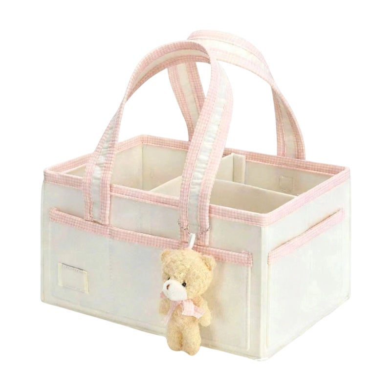 حقيبة حفاضات متعددة الوظائف من اللباد منظم تخزين محمول لأمي - Image 1