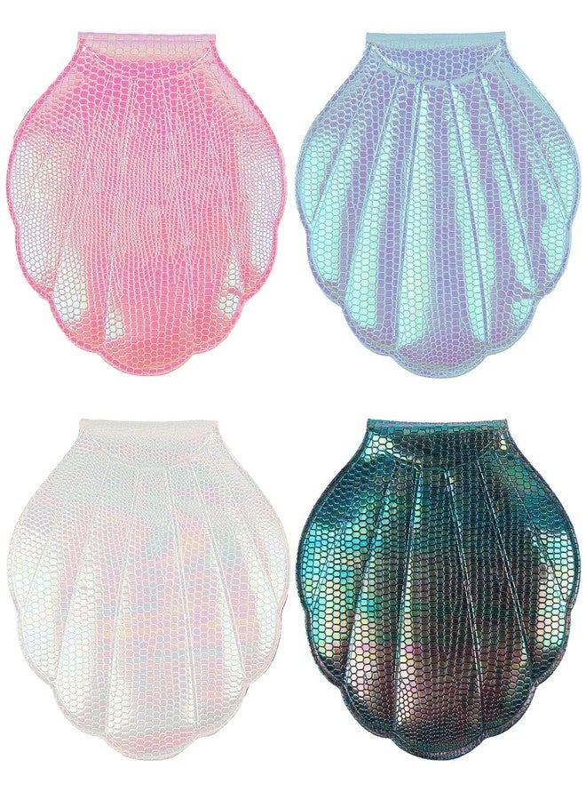 AUEAR, 4 Pack Glitter Shell Double-Sided Magnification Makeup Mirrors Colors Handheld Compact for Purse Handbag Pocket - Image 1