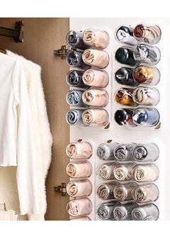 Generic Wall Mounted Underwear Storage Box Wardrobe Organizer Box Capsule Style Non Punching for T-shirt Skirts Socks Bras Panties Scarf(10 Capsules)  - Image 4