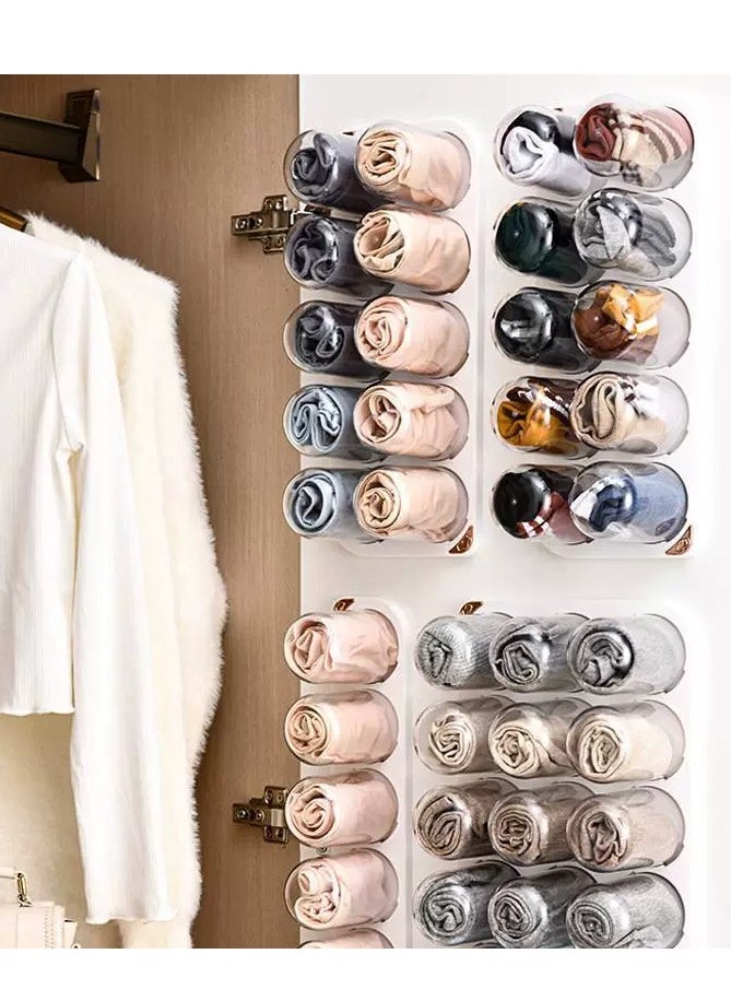 Generic Wall Mounted Underwear Storage Box Wardrobe Organizer Box Capsule Style Non Punching for T-shirt Skirts Socks Bras Panties Scarf(10 Capsules)  - Image 4