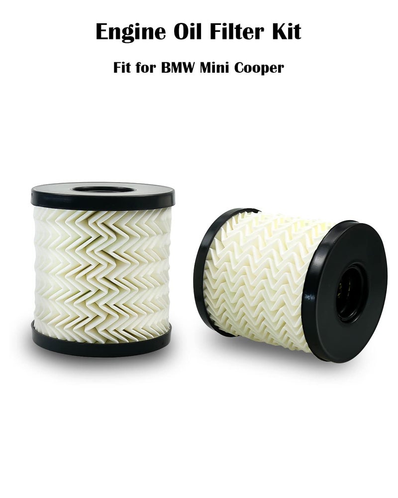 GUZIKO Oil Filter Kit 2 Pack Fit for Mini Cooper R56 R60 R58 R59 Countryman Clubman Paceman Coupe Replace 11427622446 - Image 2