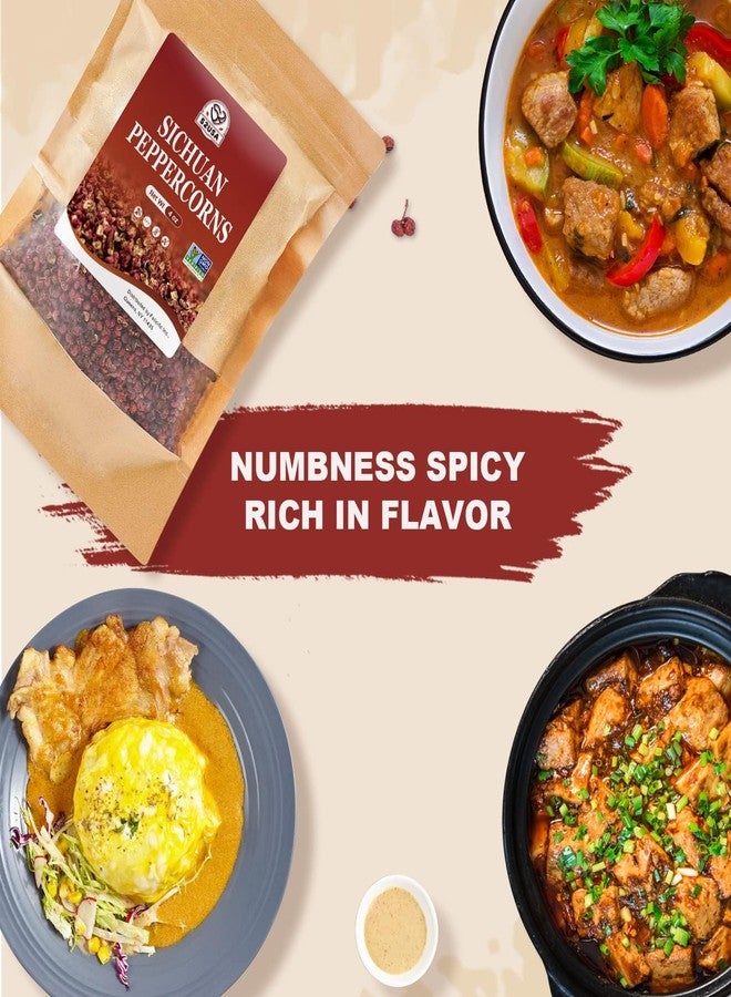 52USA Sichuan Peppercorns, Szechuan Peppercorns(4OZ), Authentic Szechuan Red Peppercorn, Less Seeds, Strong Flavor, Whole Sichuan Red Peppercorns, Tingly Numbness, Key for Mapo Tofu and Sichuan Dishes - Image 4