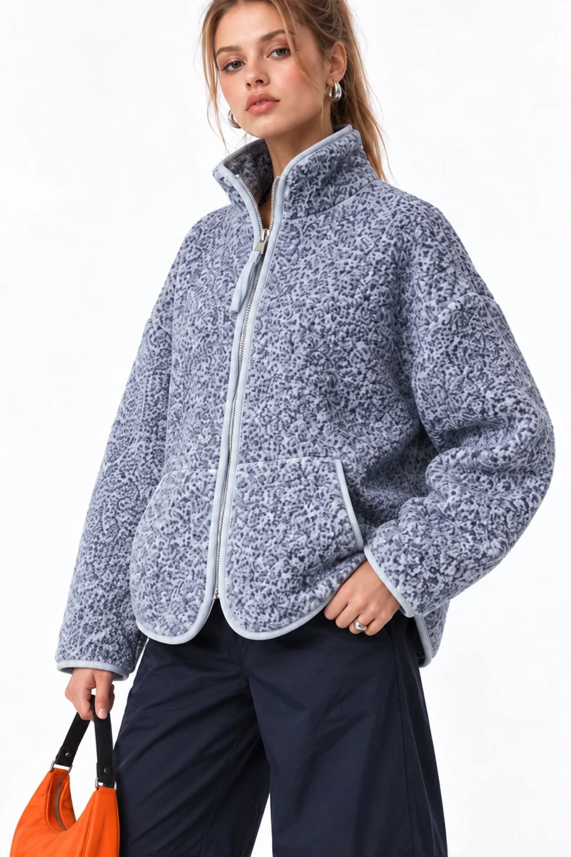 Mixray MIXRAY Women's Half Zip Textured Sweatshirt