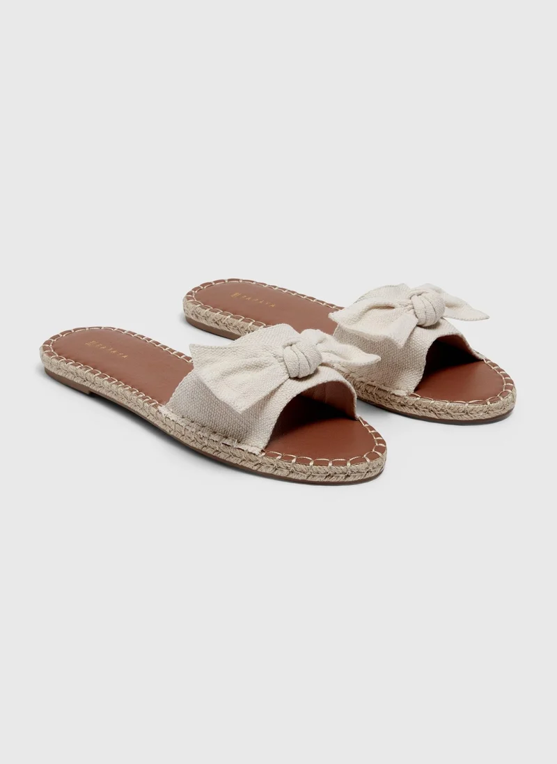 Matalan Brown Flat Espadrille Sliders
