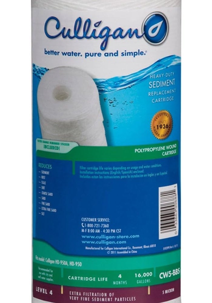 Culligan CW5-BBS Heavy-Duty Sediment Replacement Cartridge for Water Filtration