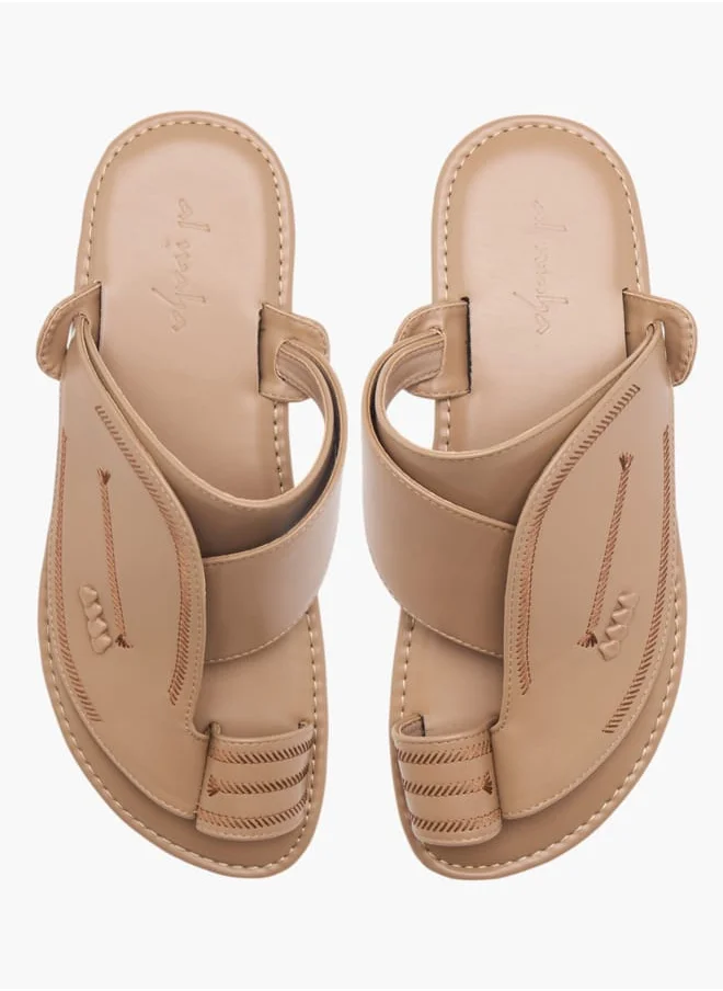 الواحة Men's Textured Slip-On Arabic Sandals