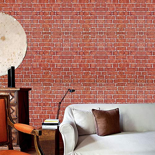 Coavas Brick Wallpaper Peel and Stick Red Faux Brick Contact Paper 17.7x118.1 Inches Removable Wall Paper Adhesive Renter Friendly Wallpaper Bathroom Wallpaper Farmhouse Kitchen Backsplash - Image 4