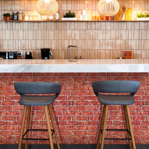 Coavas Brick Wallpaper Peel and Stick Red Faux Brick Contact Paper 17.7x118.1 Inches Removable Wall Paper Adhesive Renter Friendly Wallpaper Bathroom Wallpaper Farmhouse Kitchen Backsplash - Image 5