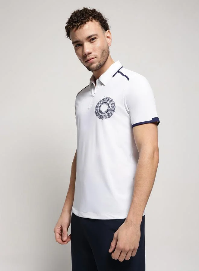 Zaecy Men’s Polo T-Shirt Mandala Edition – Pearl White