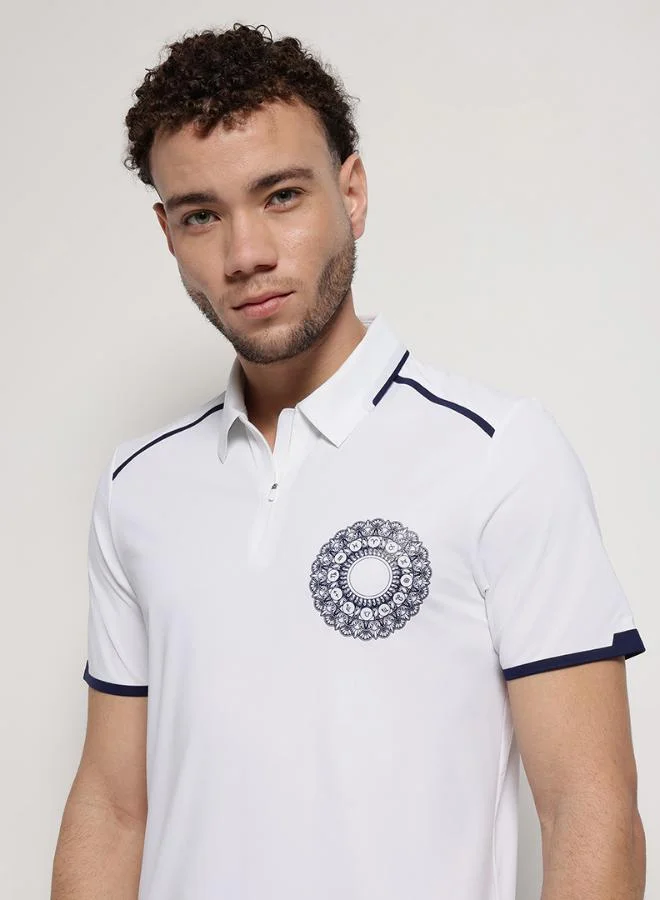 Zaecy  Men’s Polo T-Shirt Mandala Edition – Pearl White for Men | Best Price UAE