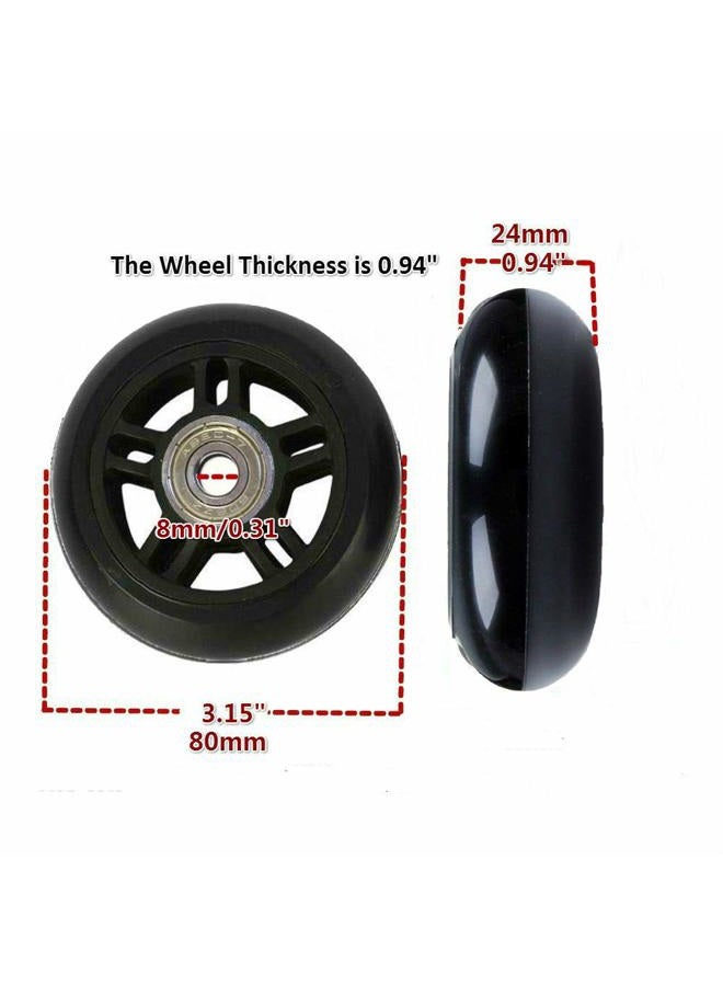 Oro 1 Pair Luggage Wheels Replacement 8024mm with 8mm(0.31") Bearings 35mm(1.37") 40mm(1.57") Axles Wrenchs Repair Set for Suitcae - Image 2
