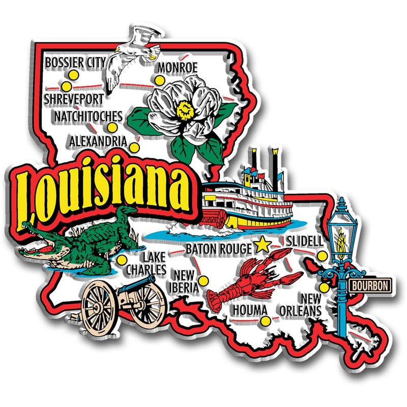 Classic Magnets Louisiana Jumbo State Magnet by Classic Magnets 38 x 34 Collectible Souvenirs Made in The USA