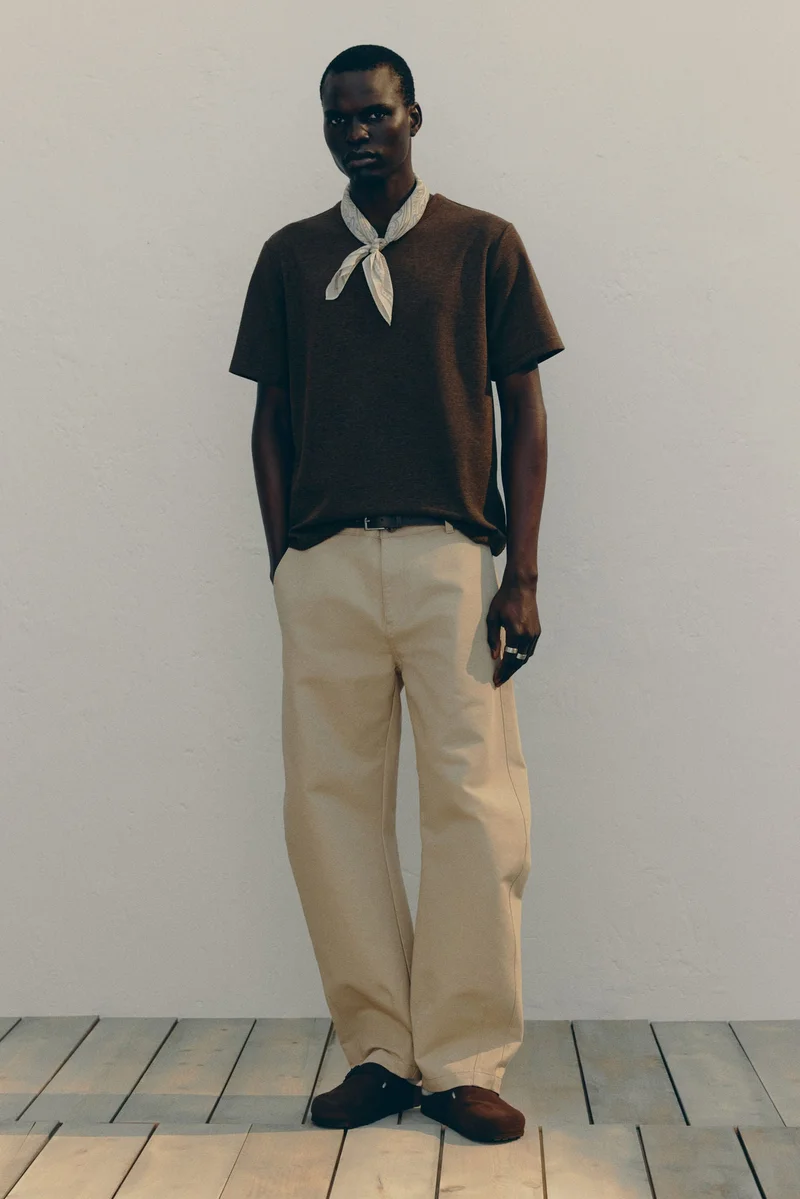 H&M Regular Fit Waffled T-shirt