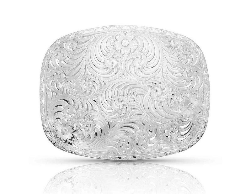 Montana Silversmiths Montana Silversmiths Engraved Classic Western Belt Buckle (Grand Cowboy) 