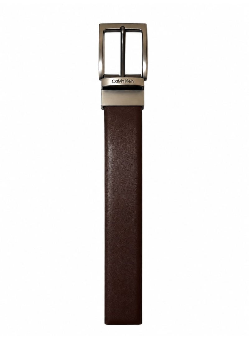 Calvin Klein Jeans Calvin Klein Men's Reversible Leather Belt – Black & Dark Brown with Silver-Tone Buckle - Image 3
