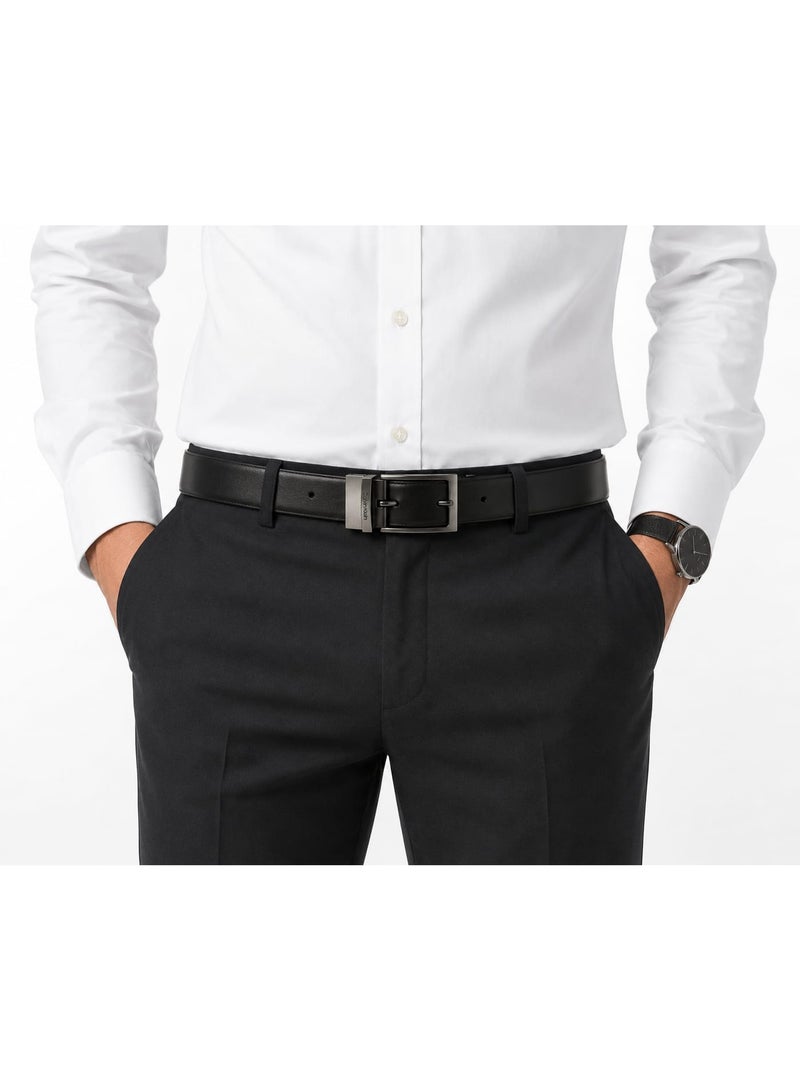 Calvin Klein Jeans Calvin Klein Men's Reversible Leather Belt – Black & Dark Brown with Silver-Tone Buckle - Image 4