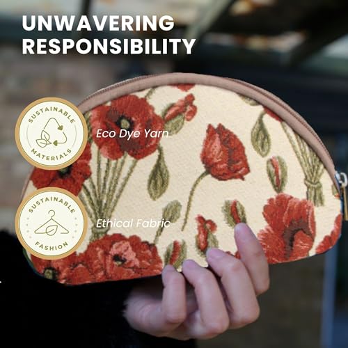 Signare Tapestry Cosmetic Bag Toiletry Makeup Bag for Women With Poppy Flower Design (COSM-POP) - Image 5