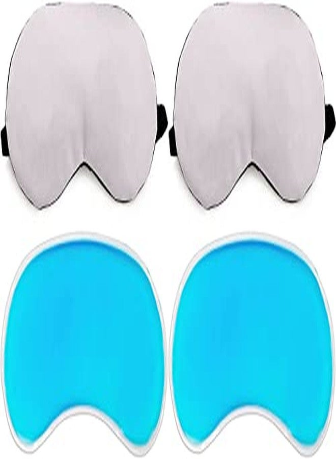 NEEV ENTERPRISE (PACK OF 2) Eye Mask For Sleeping Men Women With Cooling Gel For Night Deep Sleep, Dark Circles, Puffy Eye's, Dry Eyes And Eye Fatigue (WHITE COLOUR) - Image 1