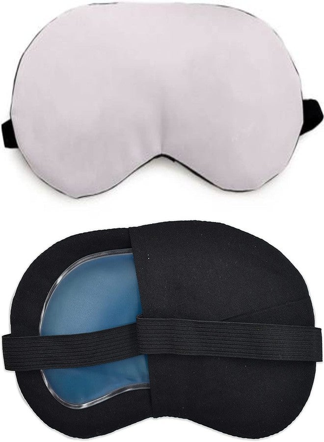 NEEV ENTERPRISE (PACK OF 2) Eye Mask For Sleeping Men Women With Cooling Gel For Night Deep Sleep, Dark Circles, Puffy Eye's, Dry Eyes And Eye Fatigue (WHITE COLOUR) - Image 3