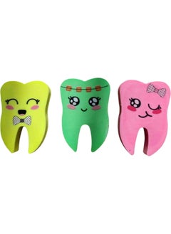 Vulli Tooth Shaped Eraser 3 Pieces  - Image 1