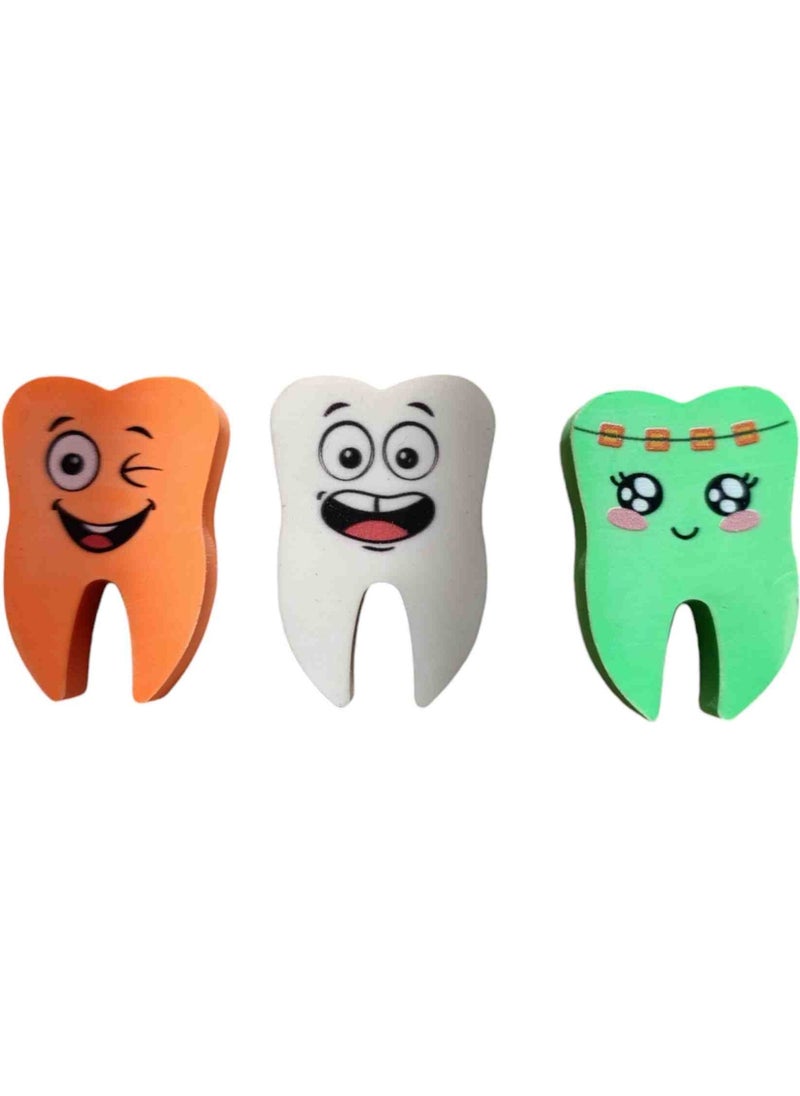 Vulli Tooth Shaped Eraser 3 Pieces  - Image 3