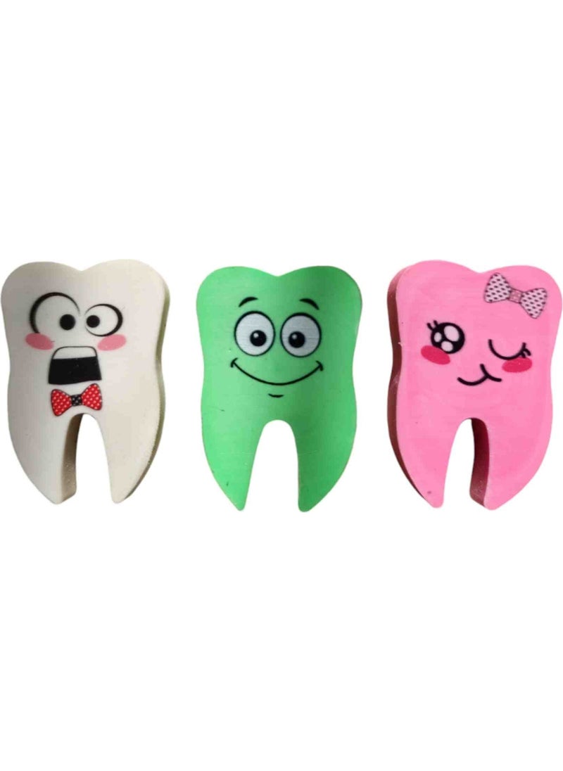 Vulli Tooth Shaped Eraser 3 Pieces  - Image 4