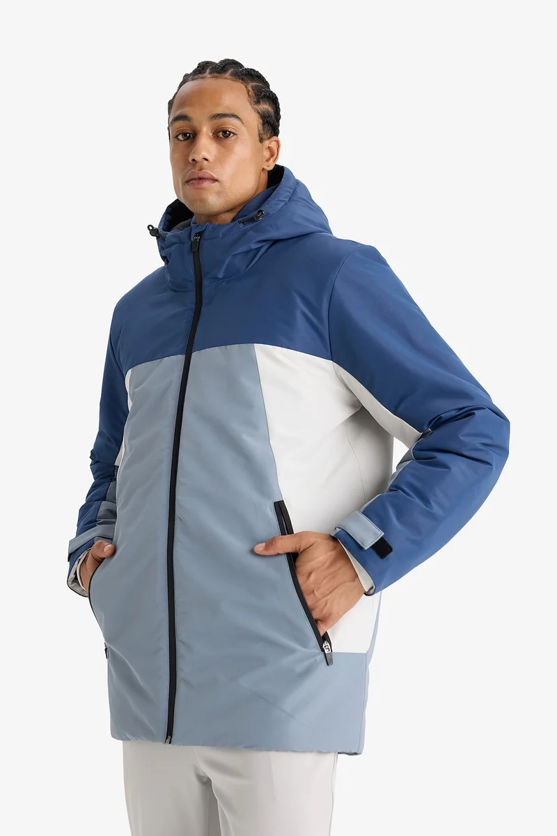 Defacto  DeFactoFit Regular Fit Hooded Zippered Waterproof Jacket for Men | Best Price UAE