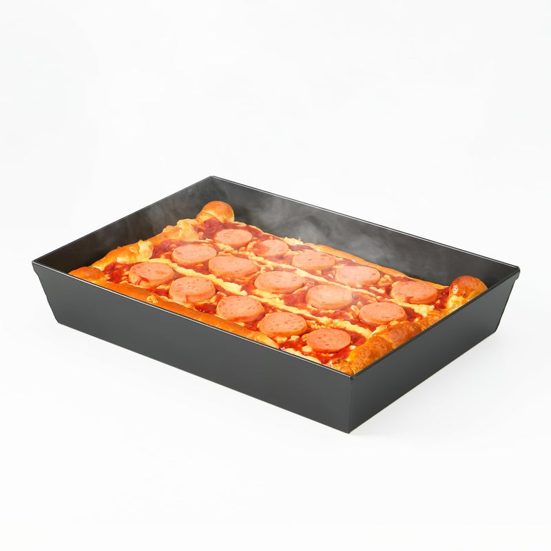 Jisculo Blue Steel Detroit Pizza Pan 14x10 (Non-Stick&BPA Free) Heat-Resistant Up to 800Â°F, Pre-Seasoned Carbon Steel Detroit Pizza Pan, Deep Dish Pizza Authentic Steel Pan Five Years Free Replacement - Image 1