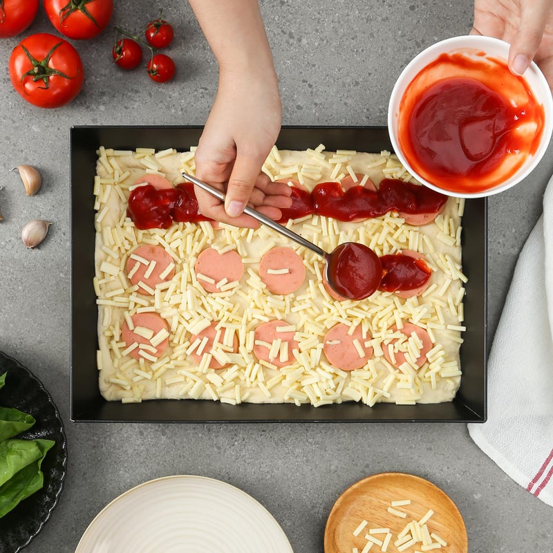 Jisculo Blue Steel Detroit Pizza Pan 14x10 (Non-Stick&BPA Free) Heat-Resistant Up to 800Â°F, Pre-Seasoned Carbon Steel Detroit Pizza Pan, Deep Dish Pizza Authentic Steel Pan Five Years Free Replacement - Image 5