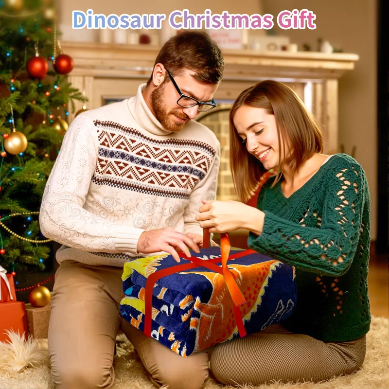 COMFAR Dinosaur Blanket for Boys, Dinosaur Glow in The Dark Blanket for Kids/Toddler/Baby, Soft Fleece Blankets and Throw, Birthday 40"x 50" - Image 5