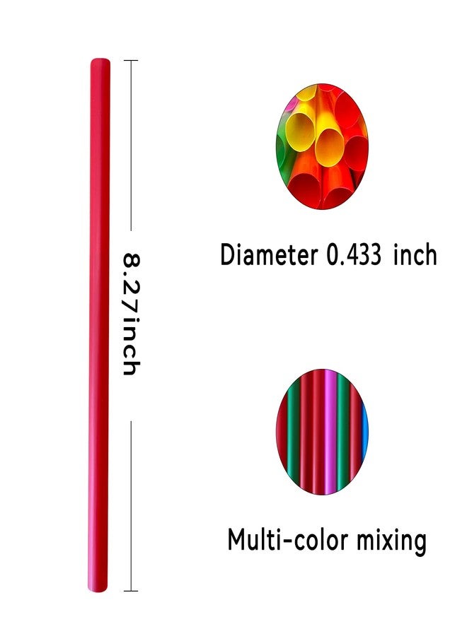 YAOSHENG Assorted Colors Jumbo Smoothie Straws, Colorful Disposable Wide-mouthed Large Milkshake Straws 8.2'' Inches High/ 100 pack (100, 0.39 * 8.2) - Image 2