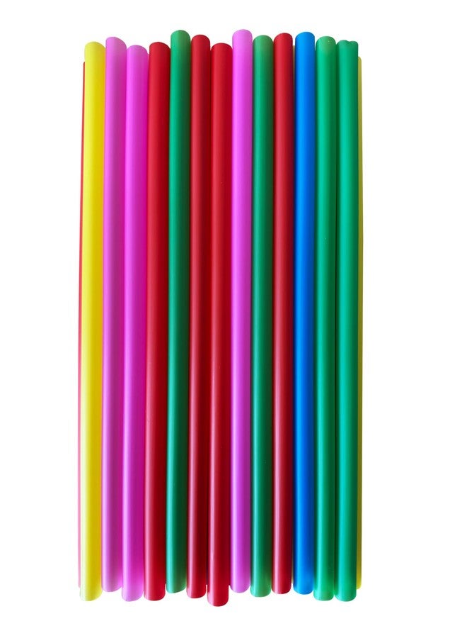YAOSHENG Assorted Colors Jumbo Smoothie Straws, Colorful Disposable Wide-mouthed Large Milkshake Straws 8.2'' Inches High/ 100 pack (100, 0.39 * 8.2) - Image 1