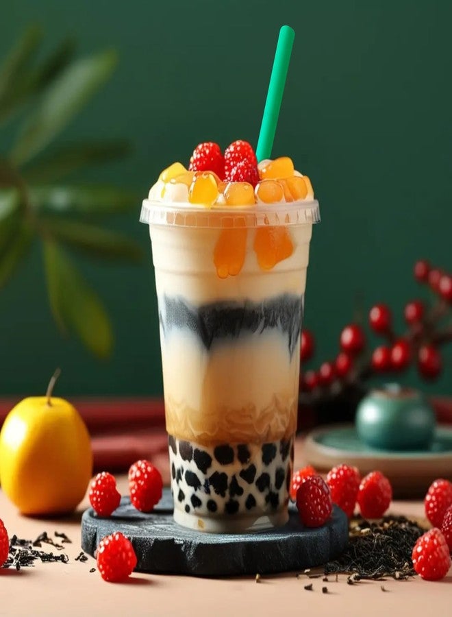 YAOSHENG Assorted Colors Jumbo Smoothie Straws, Colorful Disposable Wide-mouthed Large Milkshake Straws 8.2'' Inches High/ 100 pack (100, 0.39 * 8.2) - Image 4