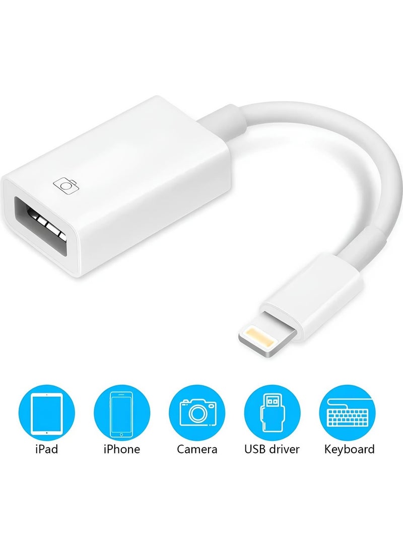 SPEEDUF - Lightning to USB Camera Adapter, USB 3.0 OTG Cable for iPhone/iPad - Image 1