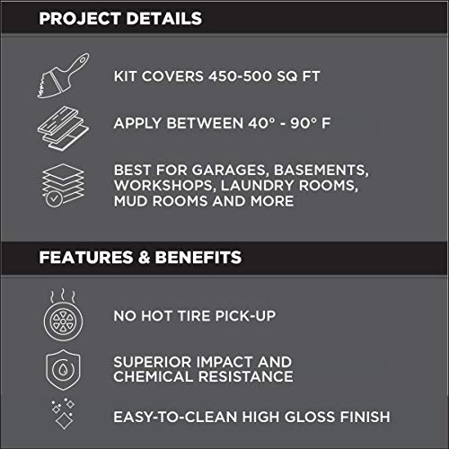 Rust-Oleum 318697 RockSolid Polycuramine Garage Floor Coating, 2.5 Car Kit, High Gloss Black - Image 5