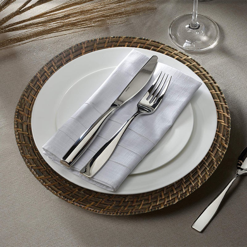 Jay Import Round Rattan Chargers Set of 4 Decorative Service Plates for Home, Professional Fine Dining Perfect for Events & Dinner Parties, Brick Brown, 13" " x 13" " x 0.5" - Image 2