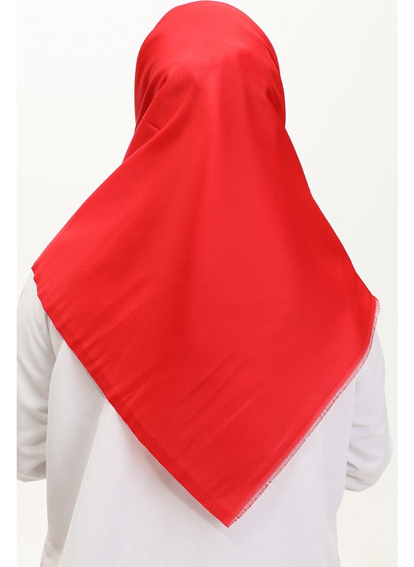 Sefa Merve Plain Scarf 1266-31 Red  - Image 3