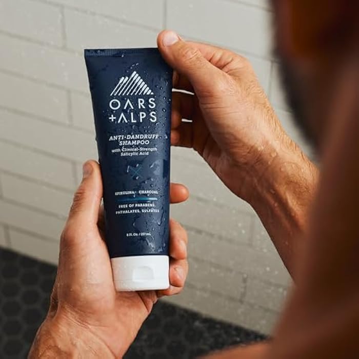 Oars + Alps Anti-Dandruff Shampoo with 2% Salicylic Acid, Made with Spirulina, Charcoal, + Green Algae Extract, 8 Fl Oz - Image 3