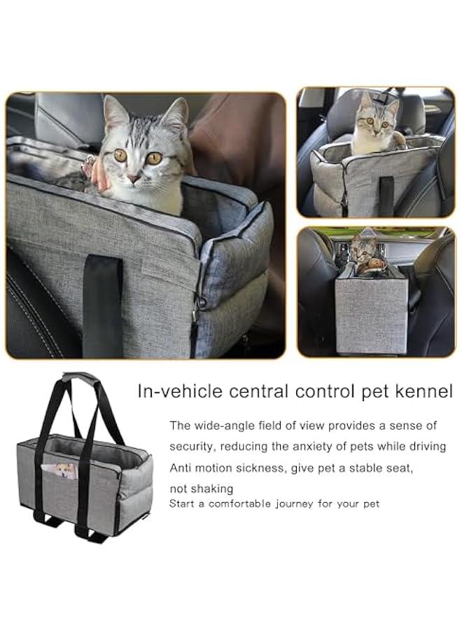 تراسل مقعد معزز لسلامة الحيوانات الاليفة من تراسل، مقعد سيارة مركزي للقطط والكلاب الصغيرة، سلة للحيوانات الاليفة، مسند ذراع لوحدة التحكم في السيارة، شنطة سرير للكلاب والحيوانات الاليفة الصغيرة حتى وزن 13 - Image 2