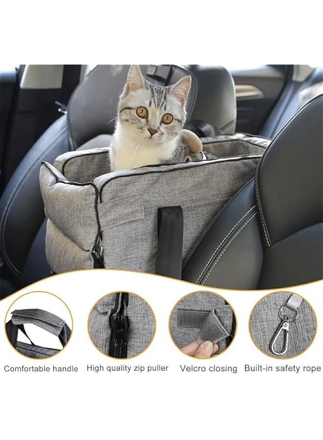 تراسل مقعد معزز لسلامة الحيوانات الاليفة من تراسل، مقعد سيارة مركزي للقطط والكلاب الصغيرة، سلة للحيوانات الاليفة، مسند ذراع لوحدة التحكم في السيارة، شنطة سرير للكلاب والحيوانات الاليفة الصغيرة حتى وزن 13 - Image 3