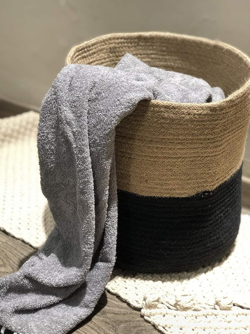 PartyStuff Home Jute Cotton Basket Planter Basket for Home MultiPurpose Storage Bag for Bathroom Living Room Laundry Toys XLarge 14x14 inch Pack of 1 - Image 2