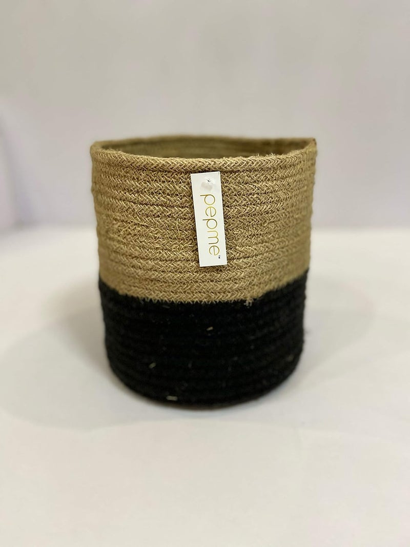 PartyStuff Home Jute Cotton Basket Planter Basket for Home MultiPurpose Storage Bag for Bathroom Living Room Laundry Toys XLarge 14x14 inch Pack of 1 - Image 3