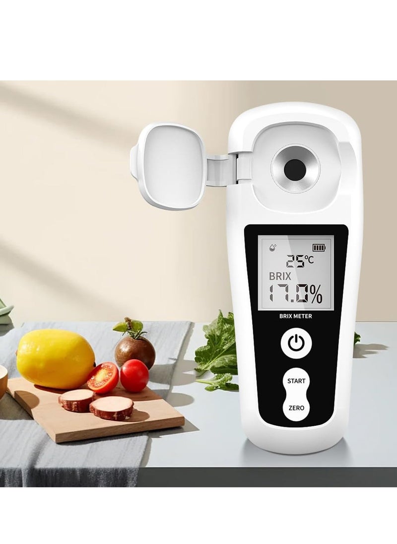 Digital Brix Refractometer with LCD, for Fruit Juice and Coffee, with Auto Temperature Compensation, 0-55% Range, ±0.2% Accuracy, Rechargeable Brix Meter for Liquid Sugar Content - Image 1