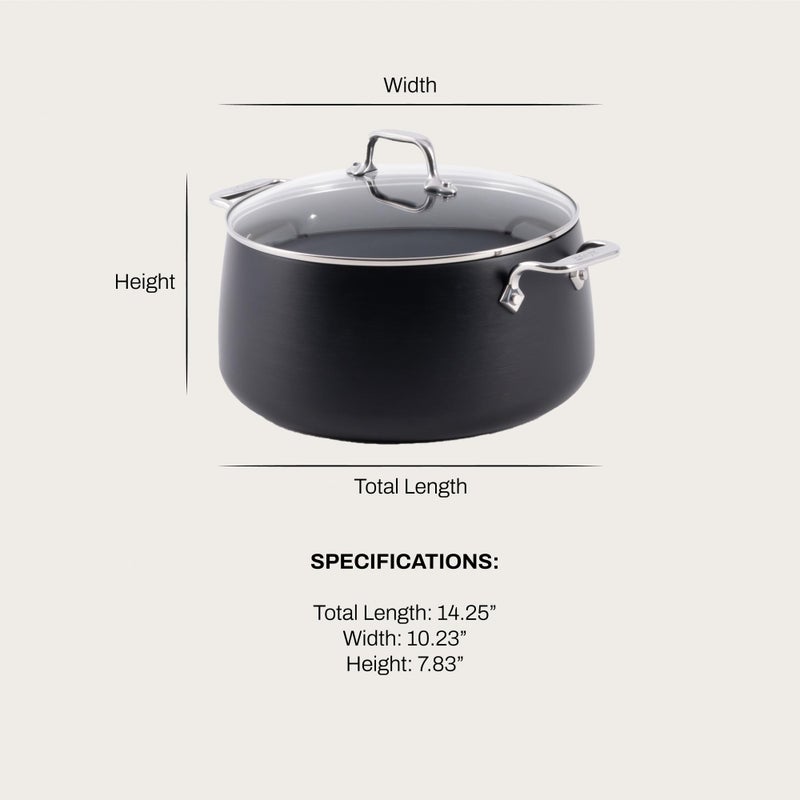 All-Clad HA1 Expert Hard Anodized Nonstick Stock Pot with Lid (8 Qt) For Pasta, Soup, Dishwasher-Safe, Oven-Safe Up to 500Â°F Compatible with All Stovetops (Gas, Electric & Induction) - Black - Image 2