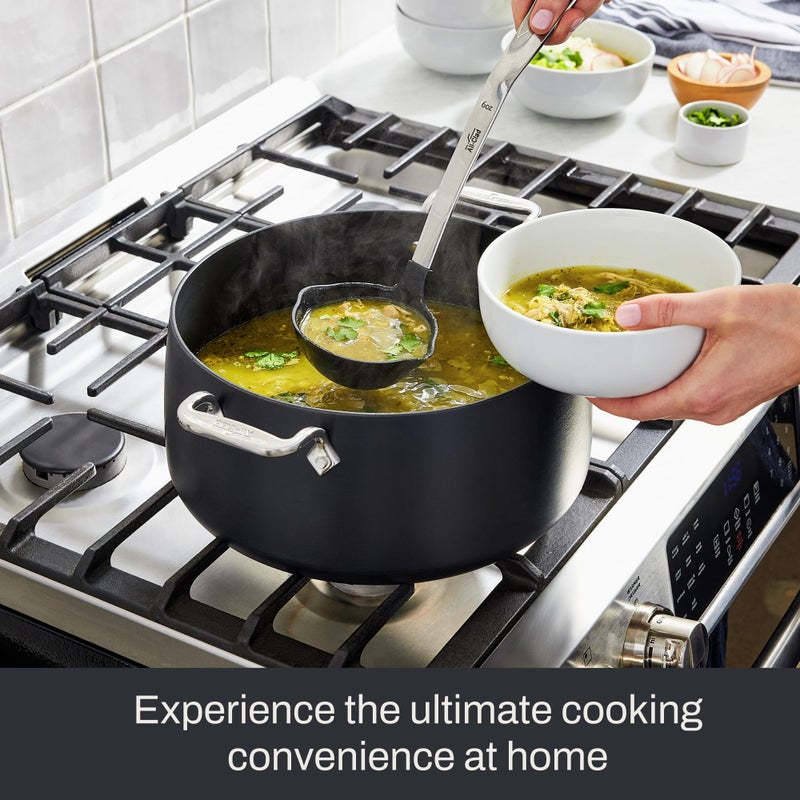 All-Clad HA1 Expert Hard Anodized Nonstick Stock Pot with Lid (8 Qt) For Pasta, Soup, Dishwasher-Safe, Oven-Safe Up to 500Â°F Compatible with All Stovetops (Gas, Electric & Induction) - Black - Image 4