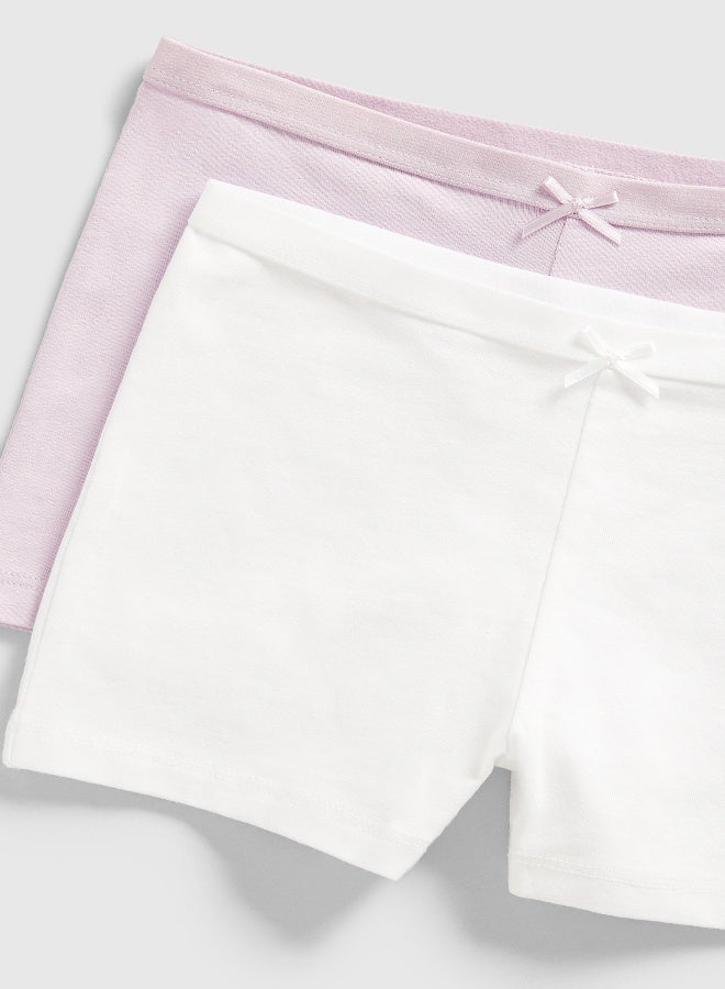 Lilac and White Shorts - 2 Pack